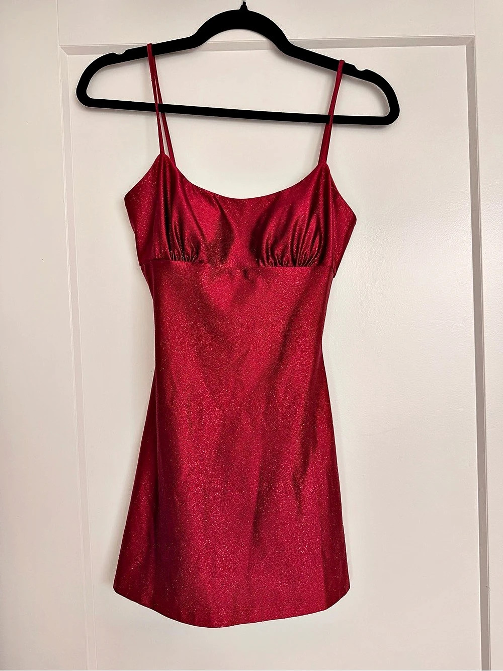 Windsor Burgundy Shimmer Mini Dress – XS